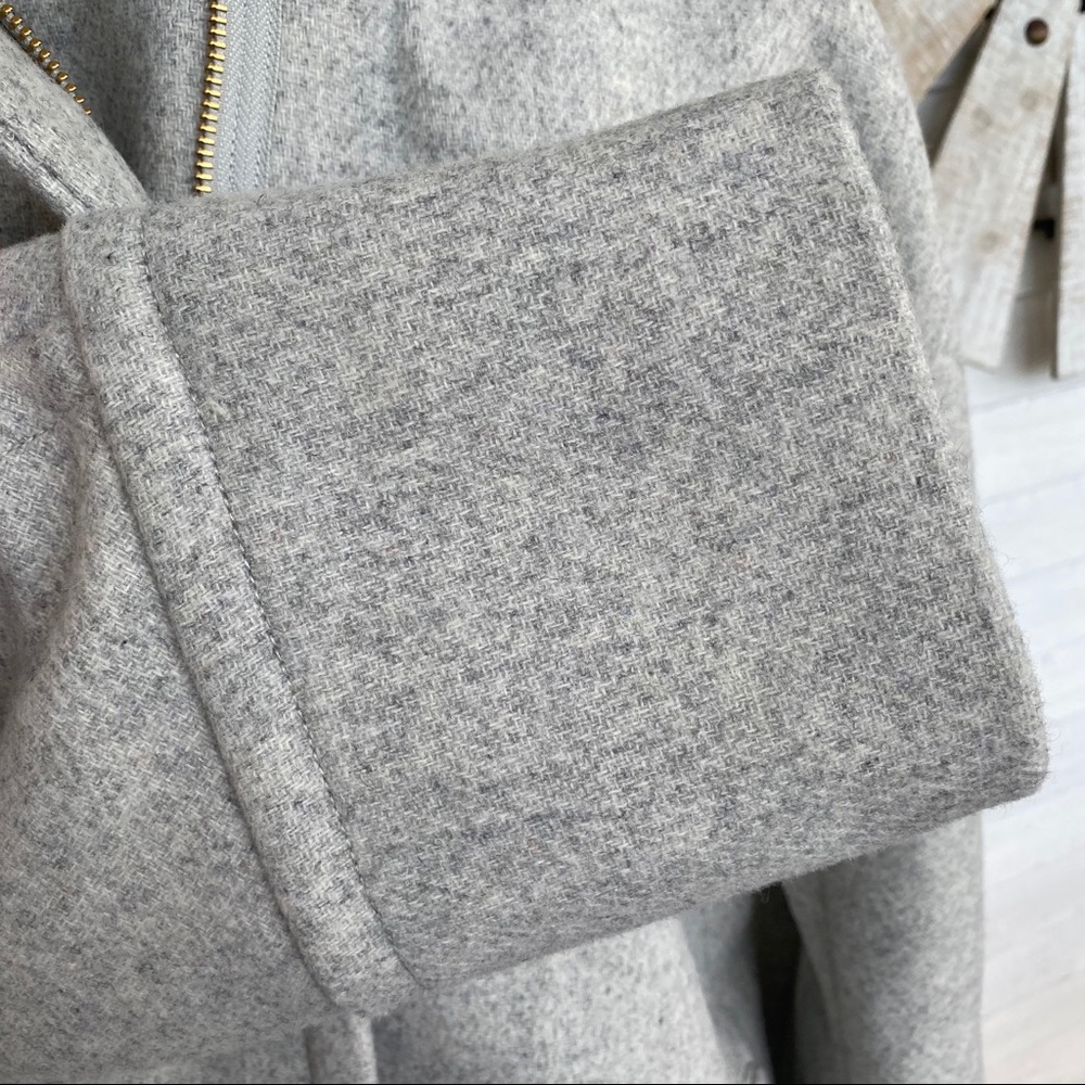 New! J Crew Heather Grey Stand Collar Wool Coat - Picture 9 of 15